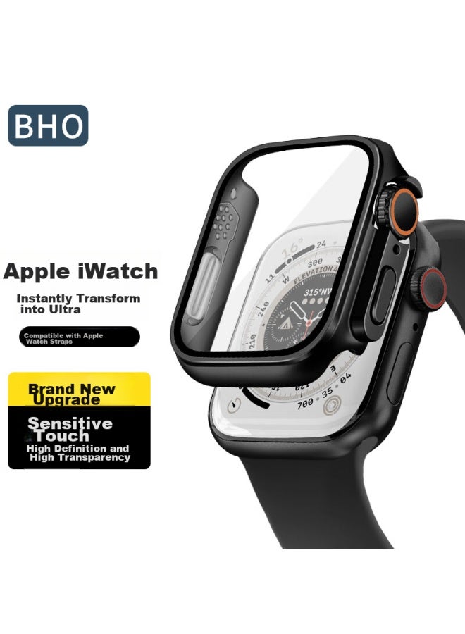 Bho Compatible Apple Watch Protective Case, Instant Ultra-like Protection For Apple Watch S9, Integrated Protective Cover For Iwatch S8/7/6/5/4/se With Tempered Glass Film - Image 1