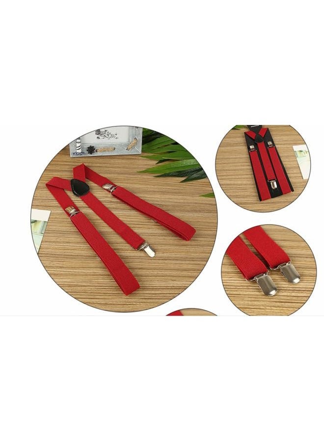 Sinen Baby Suspenders and Bow Tie Set Kids Suspender Bowtie Sets Adjustable Suspender Set for Boys and Girls-Red - Image 2