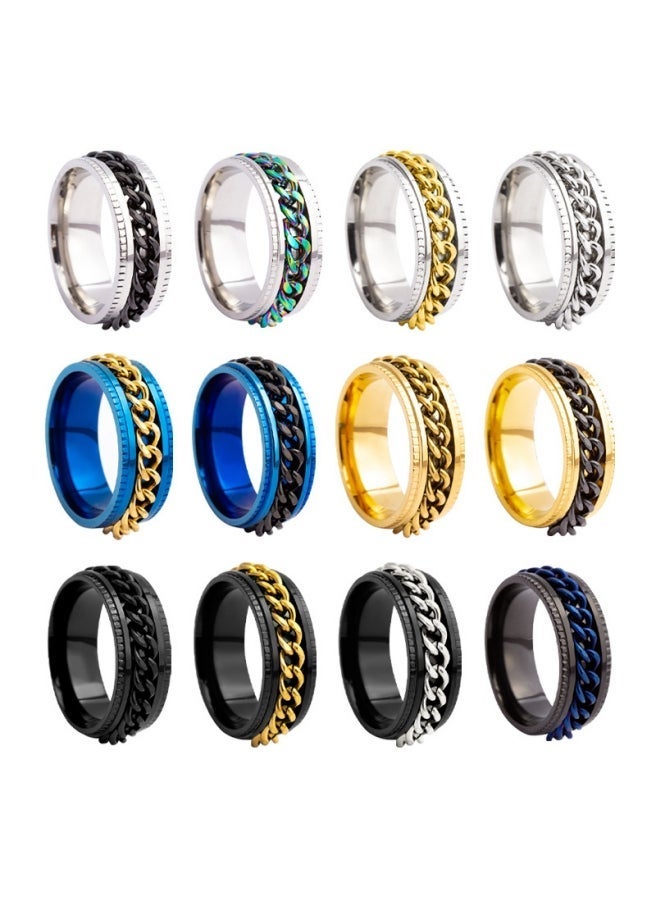 Men's Chain Turn Stainless Steel Stress Relief Ring Standard US Sizes - Image 5