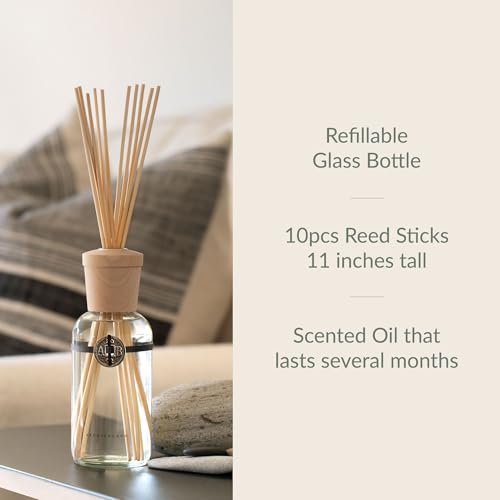 Archipelago Botanicals Bergamot Tobacco Reed Diffuser, Home Fragrance Reed Diffuser, Includes Fragrance Oil, Decorative Wooden Cap & 10 Diffuser Reeds, Perfect for Home, Office or Gift, 7.85 fl oz - Image 3