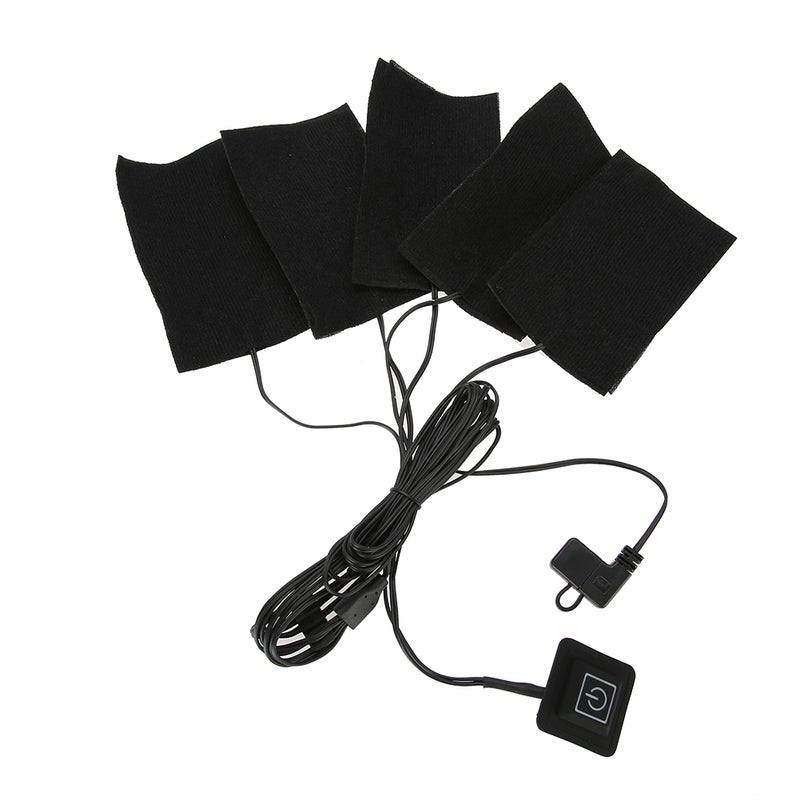 USB Electric Clothes Five Heater Pads Heating Element Adjustable Temperature Warmer Tool - Image 5