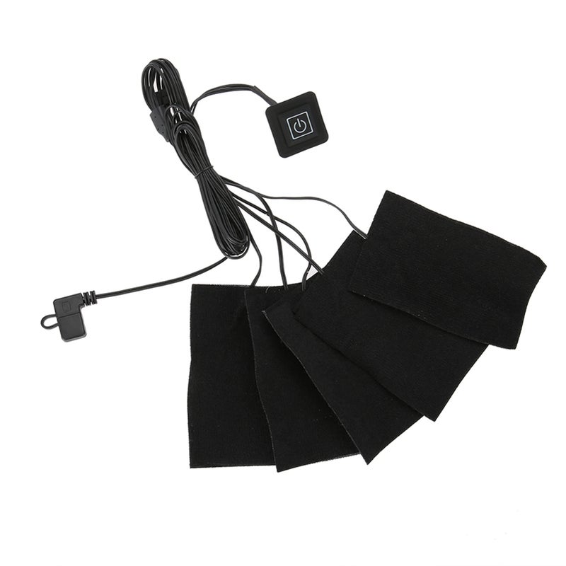 USB Electric Clothes Five Heater Pads Heating Element Adjustable Temperature Warmer Tool - Image 1
