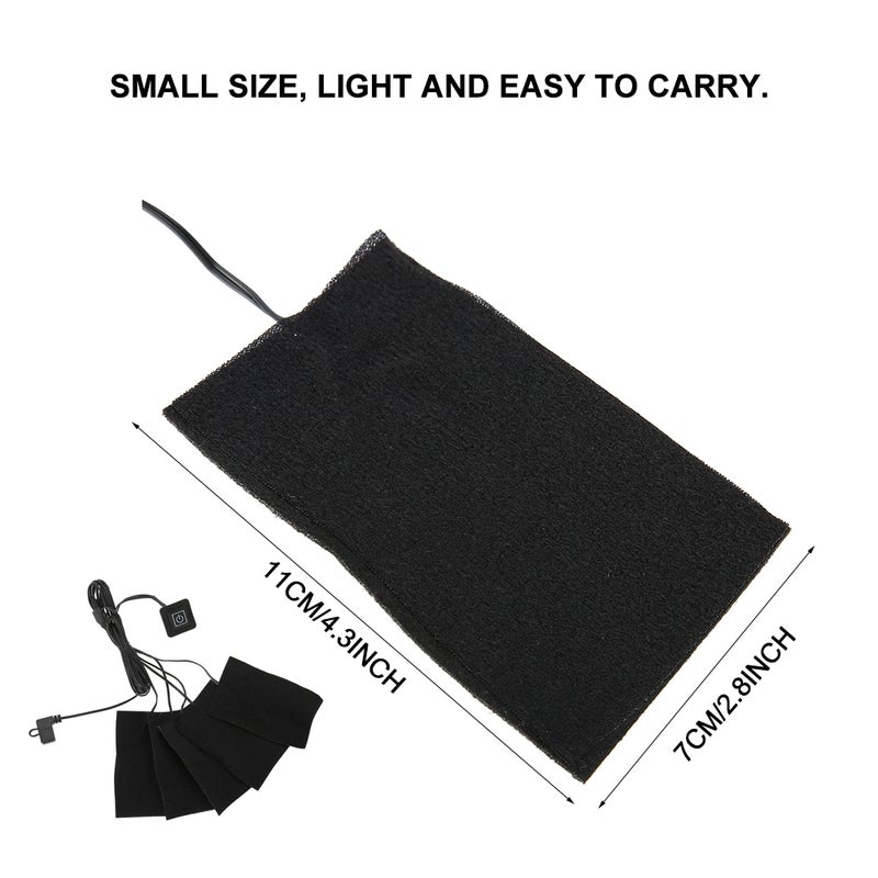 USB Electric Clothes Five Heater Pads Heating Element Adjustable Temperature Warmer Tool - Image 2