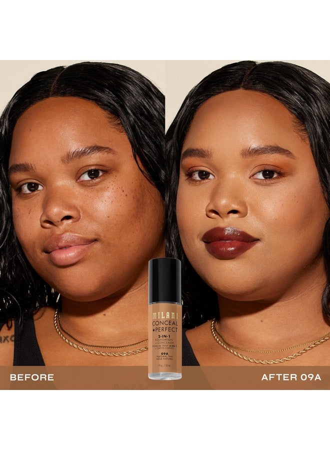 MILANI Conceal + Perfect 2 In 1 Foundation + Concealer Natural Tan (1 Fl. Oz.) Cruelty Free Liquid Foundation Cover Under Eye Circles Blemishes & Skin Discoloration For A Flawless Complexion - Image 2