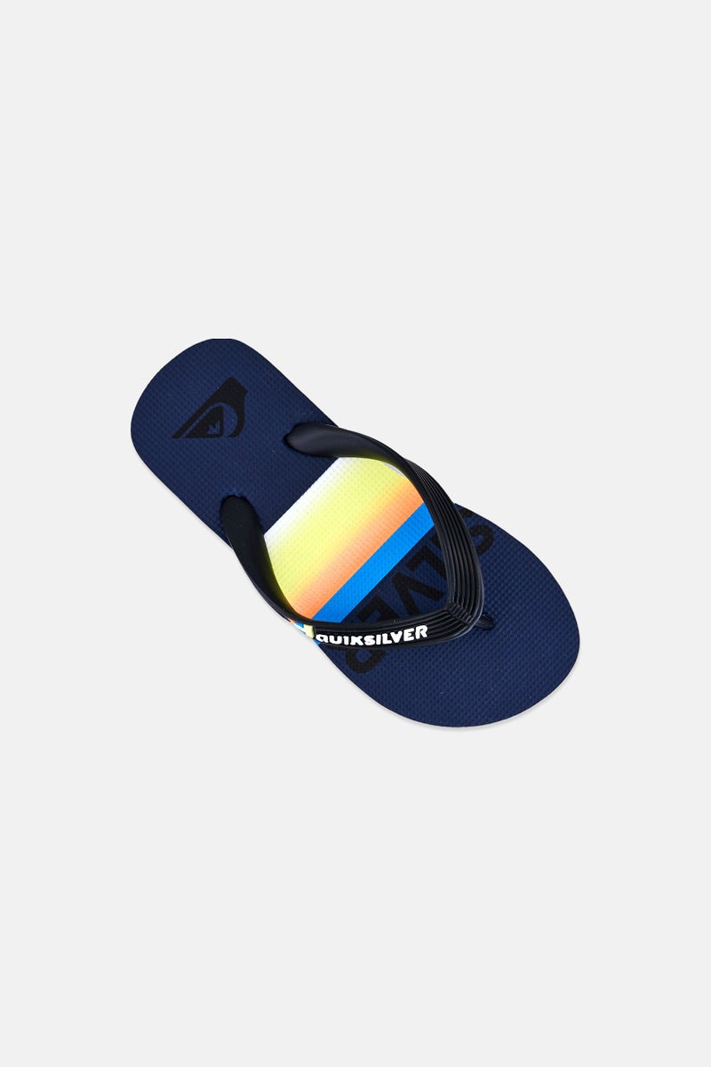 QUIKSILVER شبشب أطفال أولاد بشعار العلامة التجارية، أزرق داكن - Image 2