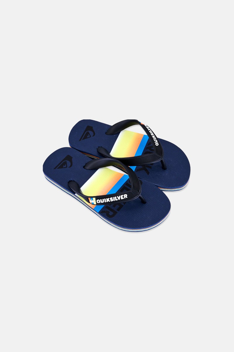 QUIKSILVER شبشب أطفال أولاد بشعار العلامة التجارية، أزرق داكن - Image 4