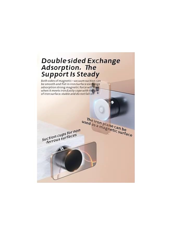 S-TOP Vacuum Double-Sided Toggle Adsorption & Magnetic Phone Stand A2 | Hands-Free, Strong Magnetic Hold, Compact Foldable Design, Stable Suction Base for Car, Home, Travel (Black) - Image 5