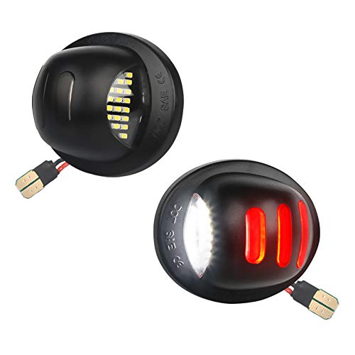 MbuyDIY LED License Plate Light Lamp Assembly with Red OLED Neon Tube Compatible with Ford F150 19902014 F250 F350 19992016 Ranger 19832011 Excursion Raptor Black housing 6000K White Pack of 2