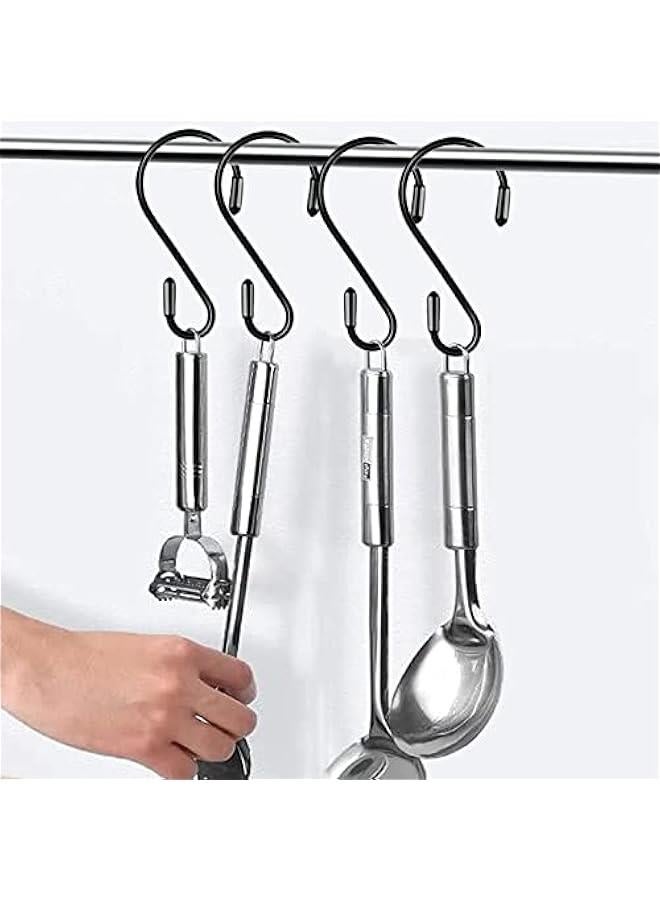Arabest 20 Pack 3.15 Inch S Hooks Stainless Steel Hanging Hooks Heavy Duty S Hooks for Hanging Kitchenware, Pots, Pans, Plants, Clothes, Towels in Kitchen, Bathroom, Closet, Garden (Black) - Image 5