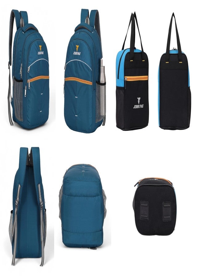 JUMRPAE New Combo Of Waterproof Polyester Lunch Bag And School Bag College Backpack Laptop Bag Travel Backpack For Men And Women (BAG02+LBAG03LBL/2) - Image 3