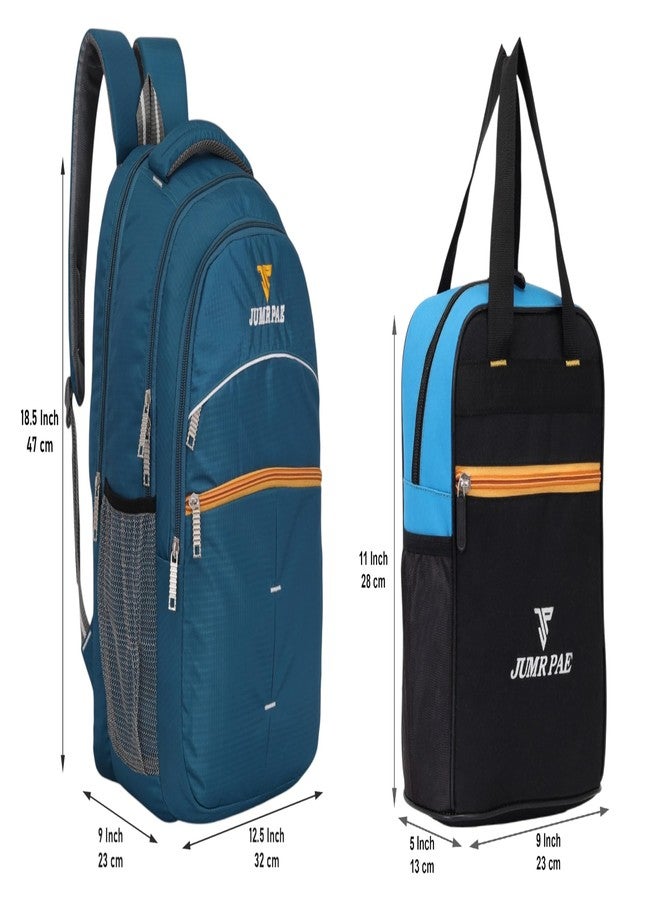 JUMRPAE New Combo Of Waterproof Polyester Lunch Bag And School Bag College Backpack Laptop Bag Travel Backpack For Men And Women (BAG02+LBAG03LBL/2) - Image 2