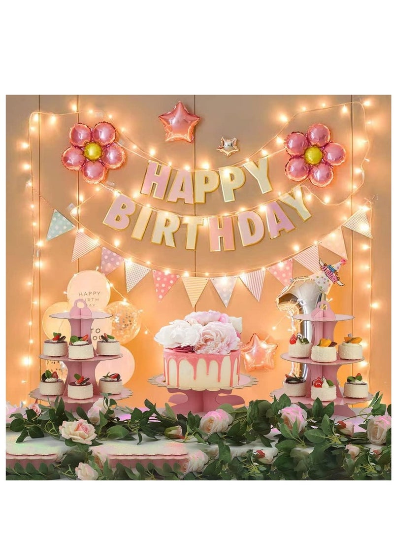 Generic Pink Cupcake & Cake Stand Tray, 3-Tiered  - Image 2