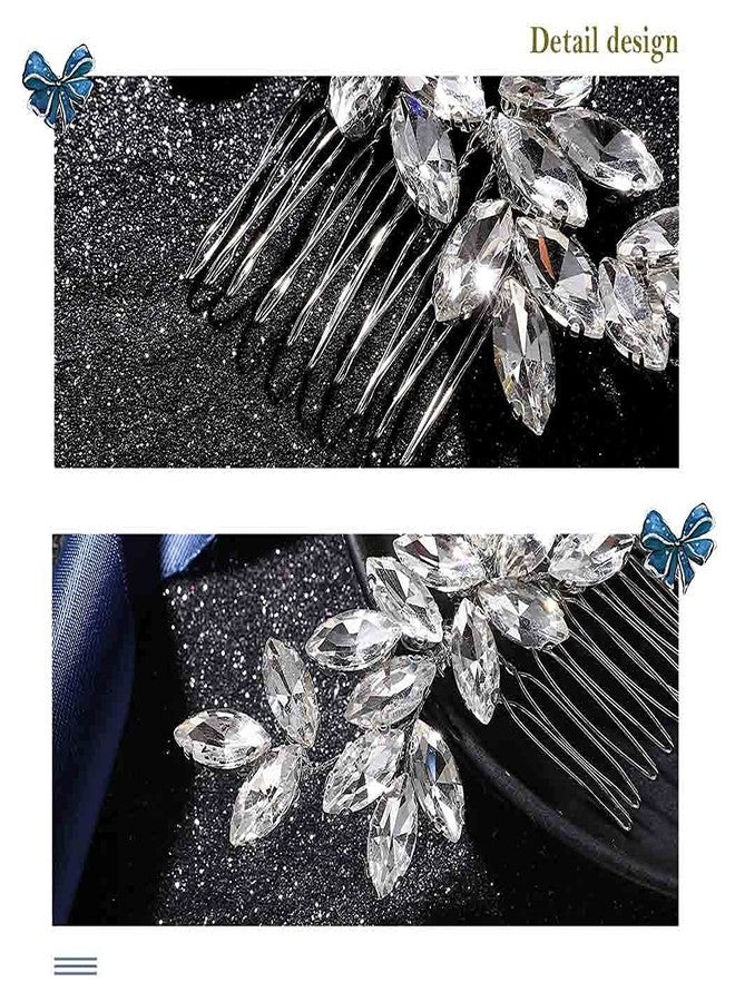 Latious Crystal Wedding Hair Comb Silver Rhinestone Bridal Hair Piece Sparkly Hair Accessories for Brides and Women (Silver) - Image 3