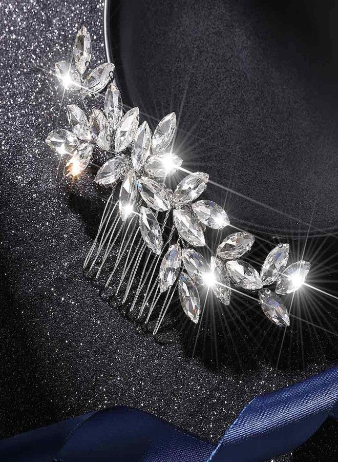 Latious Crystal Wedding Hair Comb Silver Rhinestone Bridal Hair Piece Sparkly Hair Accessories for Brides and Women (Silver) - Image 1