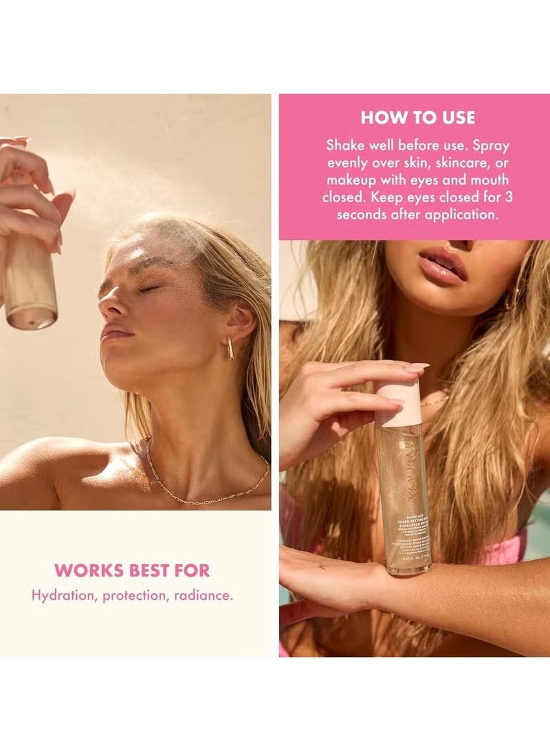 Kopari Sunglaze Sheer Setting Mist Sunscreen SPF 50, Weightless, Fast Drying, Ultra-Fine Setting Spray, Made With Hyaluronic Acid, Sets Makeup For A Hydrated, Dewy Finish, 2.53 fl oz - Image 4