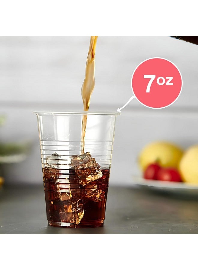 Blue Sky Plastic House Clear Plastic Cups Bulk - 7 oz. (Pack of 100) - Disposable Plastic Drinkware, Perfect Clear Drinking Cup for Cold Drinks And Everyday Use - Image 5