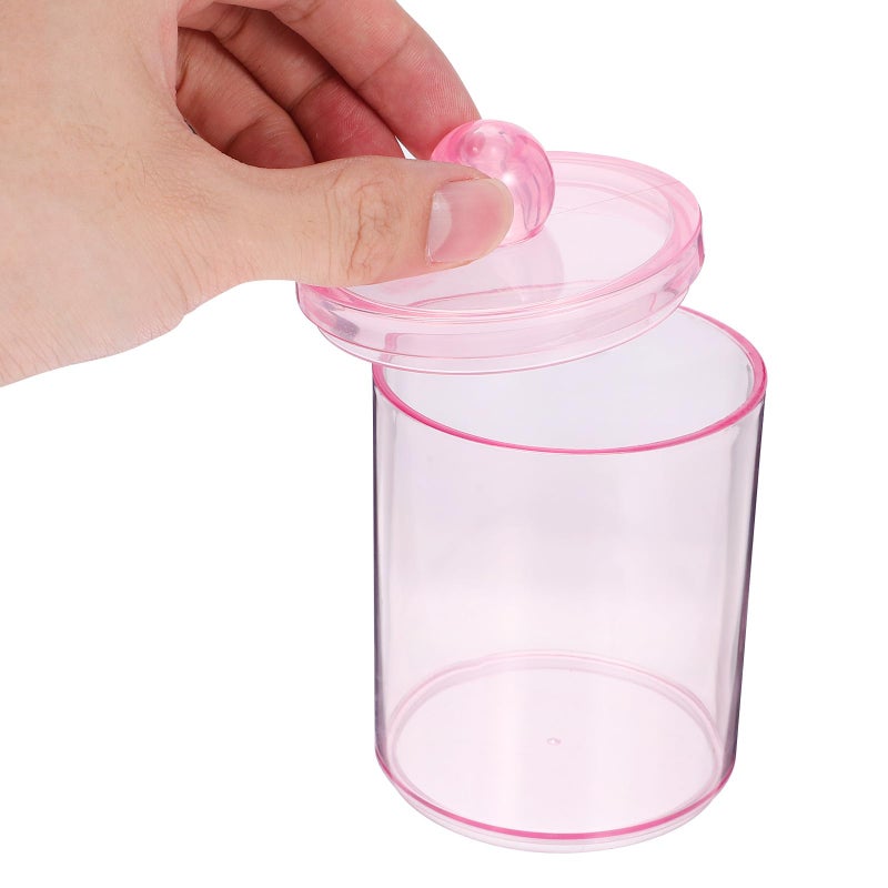 Pink Airtight Bathroom Organizer Jar For Cotton Swabs And Makeup Pads Vanity Desktop Storage Container - Image 5