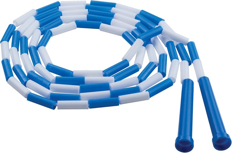 Segmented Jump Rope - 9 Feet Length, Blue and White Beaded Skipping Rope for Fitness and Fun - Image 1