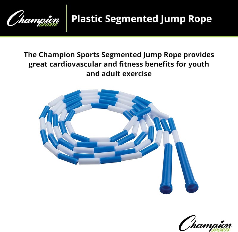 Segmented Jump Rope - 9 Feet Length, Blue and White Beaded Skipping Rope for Fitness and Fun - Image 3