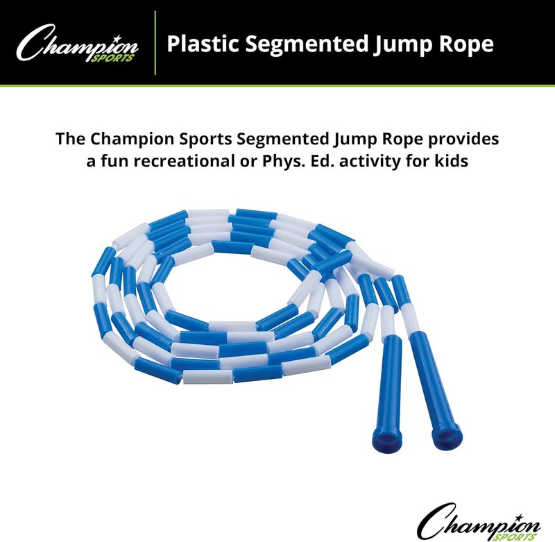 Segmented Jump Rope - 9 Feet Length, Blue and White Beaded Skipping Rope for Fitness and Fun - Image 2