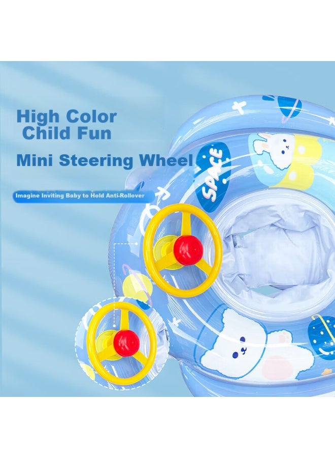 YouYou You Swimming Ring For Children, Thickened Anti-rollover Life Buoy, For Boys And Girls, Baby Swimming Seat Ring 90116, Blue Bear - Image 3