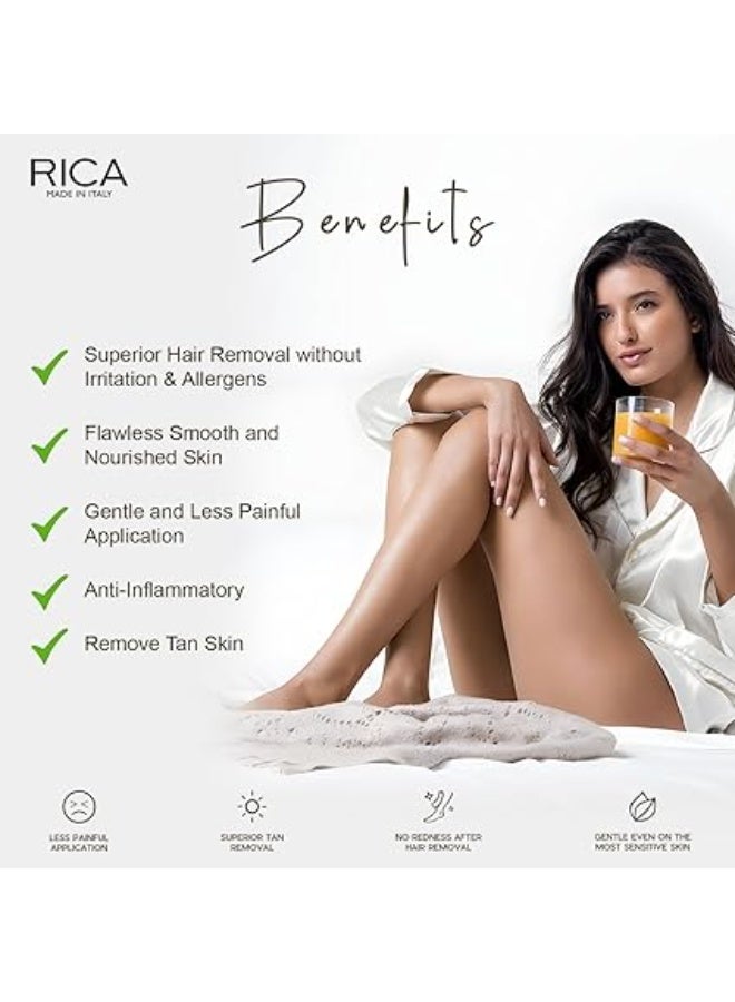 Rica Cosmetics White Chocolate Liposoluble Wax, For Sensitive Skin, Delicate Depilation, Natural Formula, Colophony Free, Body Wax, 100ml - Image 4