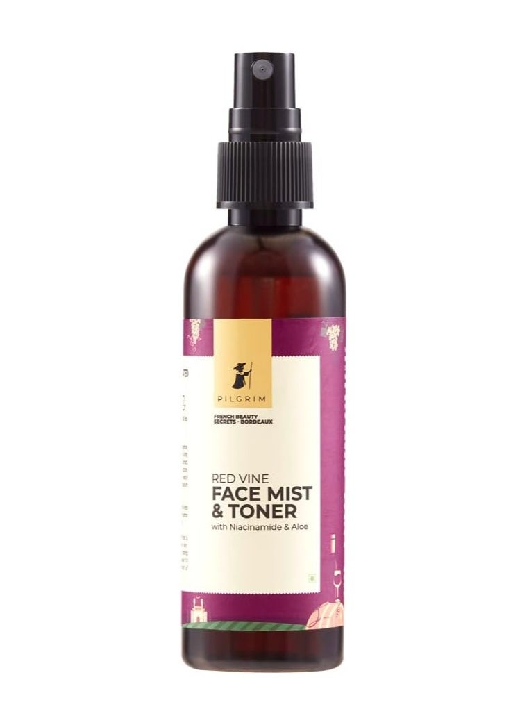 PILGRIM Pilgrim Alcohol Free Red Vine Face Toner, Face Mist Spray For Anti Ageing, Glowing Skin, Dry, Oily Skin, Men & Women,100ml  - Image 1