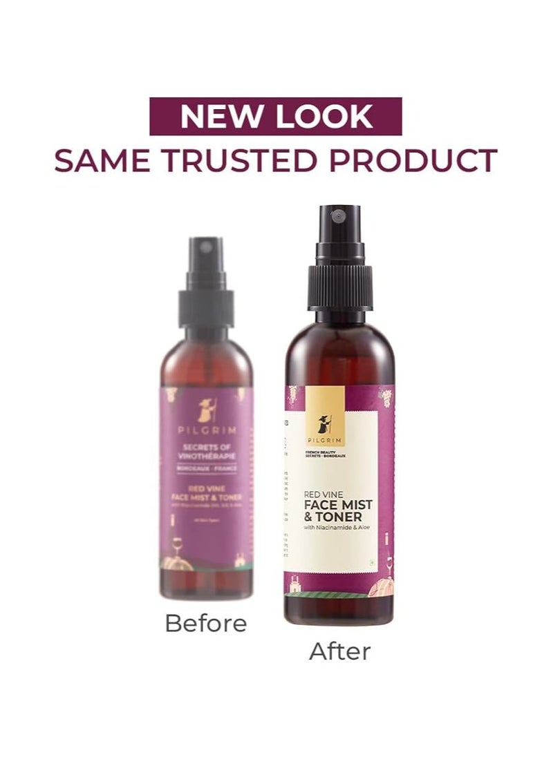 PILGRIM Pilgrim Alcohol Free Red Vine Face Toner, Face Mist Spray For Anti Ageing, Glowing Skin, Dry, Oily Skin, Men & Women,100ml  - Image 2