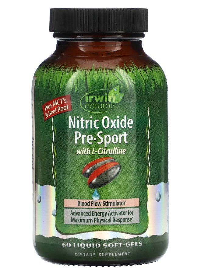 Irwin Naturals Nitric Oxide Pre-Sport with L-Citrulline 60 Liquid Soft-Gels 