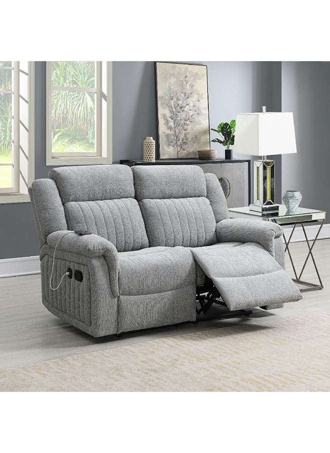 Home Box Home Box Griffen 2-Seater Recliner Fabric Sofa with USB Grey 154 x 100 x 95.5 cm  - Image 1