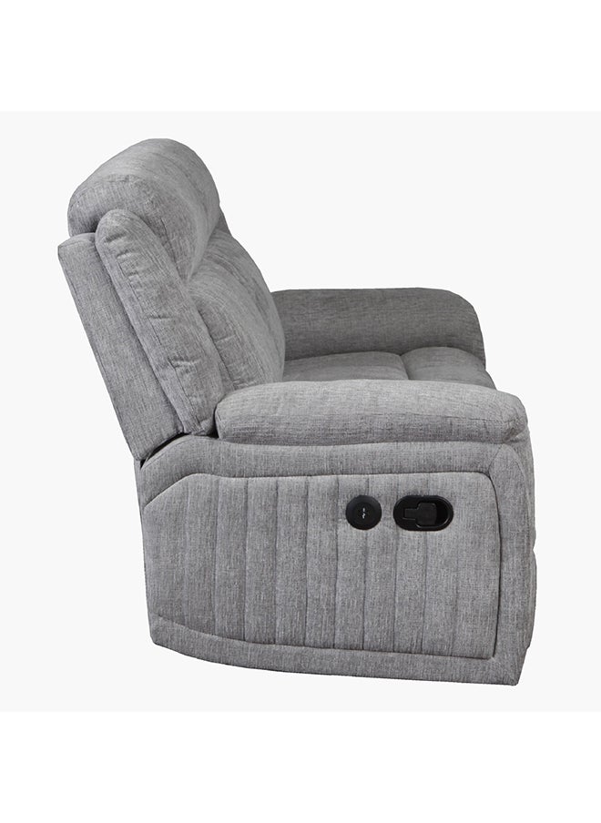 Home Box Griffen 2-Seater Recliner Fabric Sofa with USB Grey 154 x 100 x 95.5 cm
