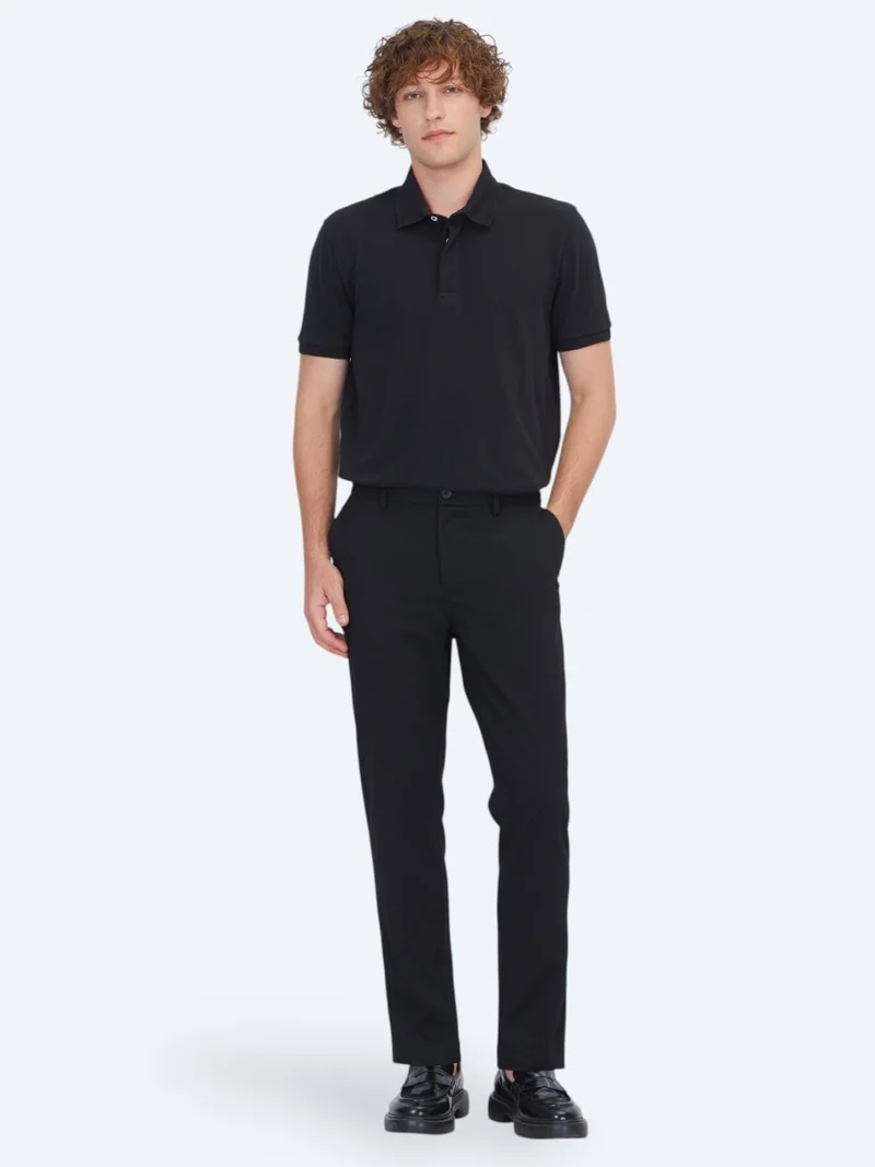 Kip Black Weaving Jogging Fit Casual Trousers