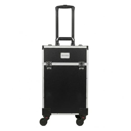 SHAMAX® Professional Rolling Makeup Case, Cosmetic Organizer Trolley, MUA & Salon Artist Storage Vanity Locks - Trolley for Hairdressers, Salons, Beauty Lovers - 360° Universal Wheels (3599/BS) - Image 1
