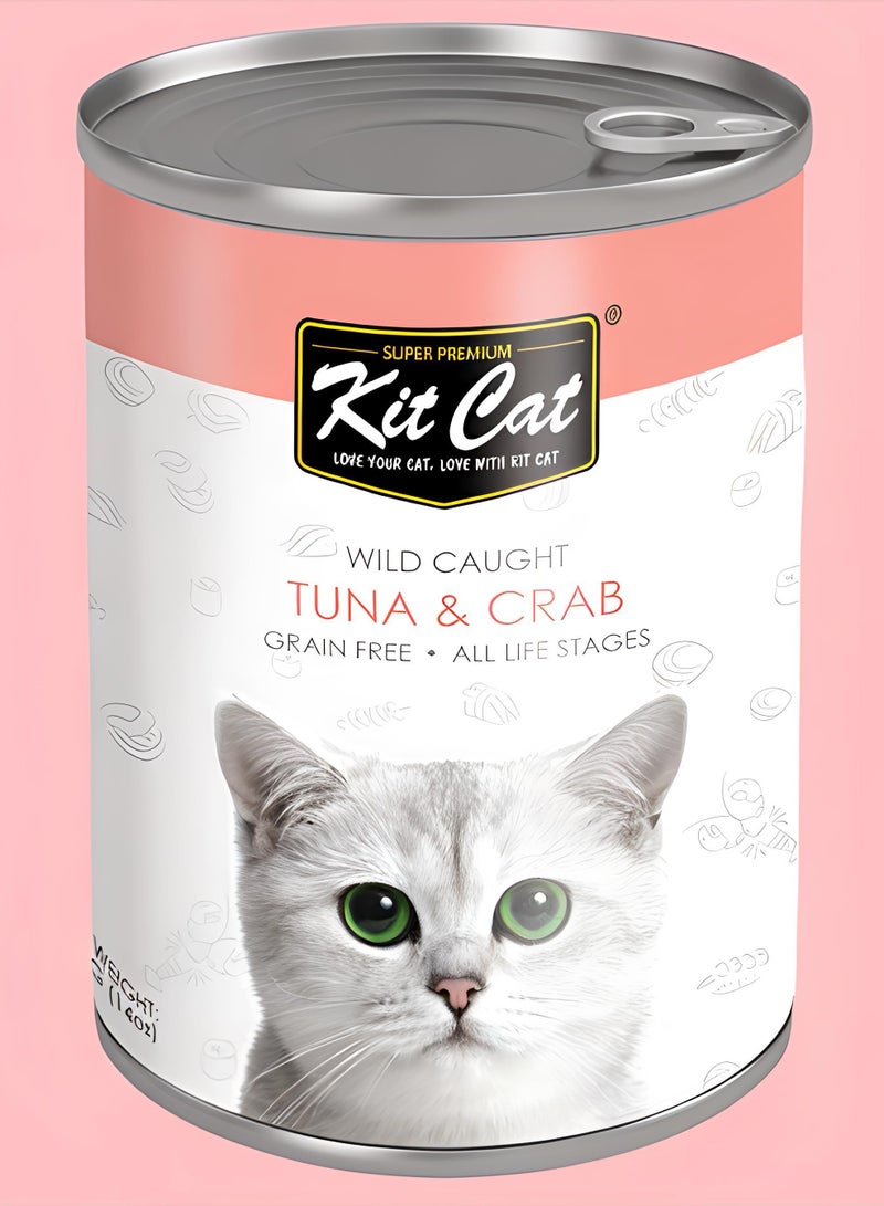 Kit Cat (24 packs) wet cat food with tuna and crab flavor for small and large cats / 400 grams - Image 3