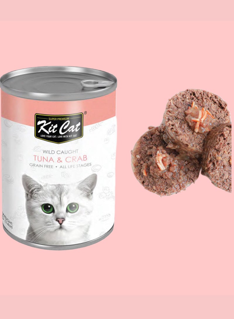 Kit Cat (24 packs) wet cat food with tuna and crab flavor for small and large cats / 400 grams - Image 4