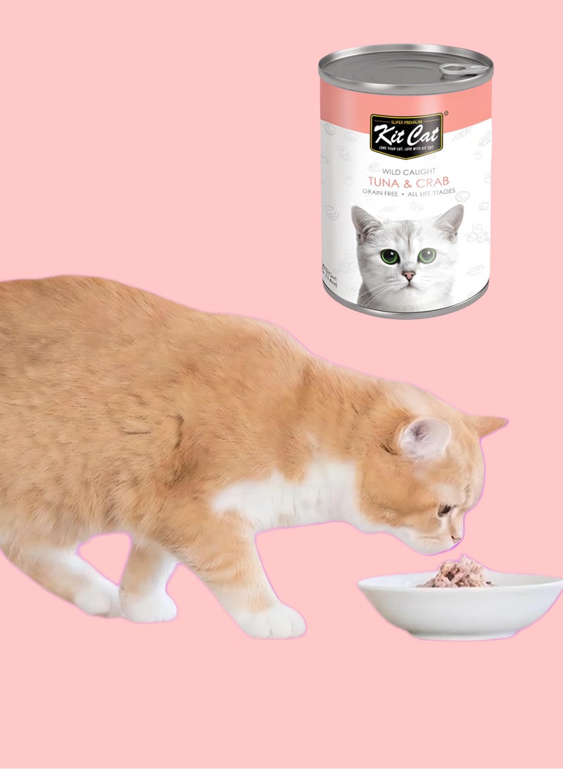 Kit Cat (24 packs) wet cat food with tuna and crab flavor for small and large cats / 400 grams - Image 5