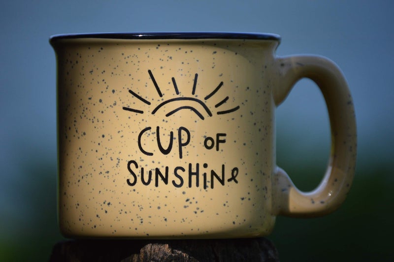 De La Mar Cup Of Sunshine Cute Ceramic Campfire Coffee Mug - Campfire Gift Mug For Happy Camper - Outdoor Backpacking Mountain Camper Mugs Lovers - Cool Gifts for Friends, Moms, Christmas And Holiday Gift Cup - Image 2