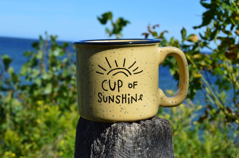 De La Mar Cup Of Sunshine Cute Ceramic Campfire Coffee Mug - Campfire Gift Mug For Happy Camper - Outdoor Backpacking Mountain Camper Mugs Lovers - Cool Gifts for Friends, Moms, Christmas And Holiday Gift Cup - Image 5