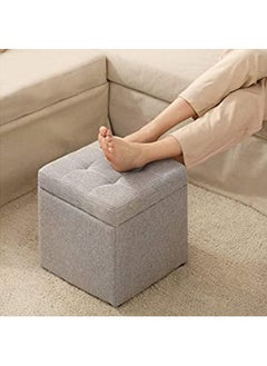 FFD Ottoman Storage Stool Foot Rest Ottoman Stool Grey