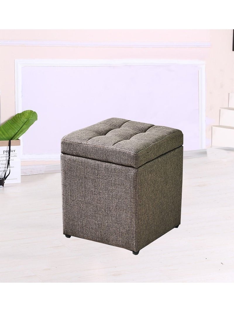 Generic - FFD Ottoman Storage Stool Foot Rest Ottoman Stool Grey - Image 1