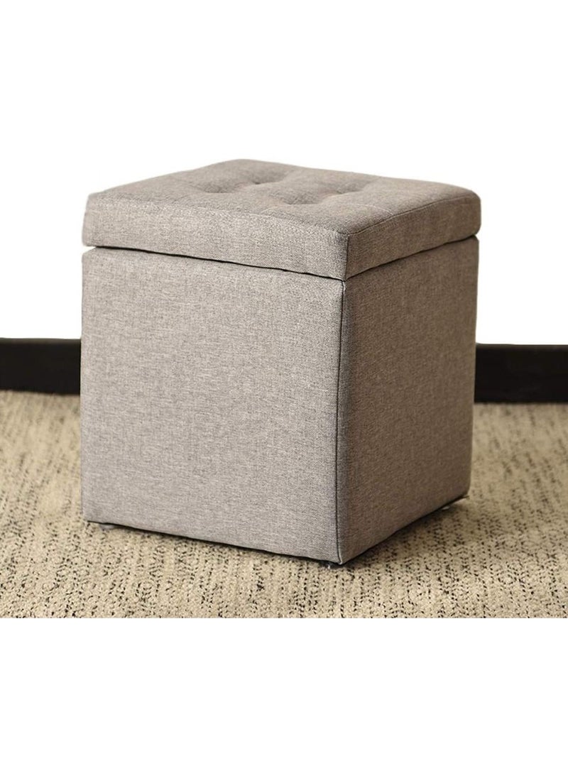 Generic - FFD Ottoman Storage Stool Foot Rest Ottoman Stool Grey - Image 1