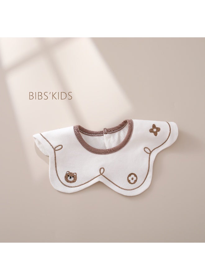 3-Pack Infant Bibs - 360° Rotatable Waterproof Cotton Drool Bibs for Newborns, Anti-Spit Milk Essentials with Petal Design - Image 4
