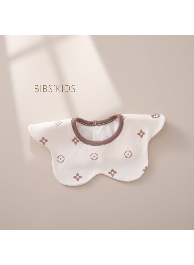 3-Pack Infant Bibs - 360° Rotatable Waterproof Cotton Drool Bibs for Newborns, Anti-Spit Milk Essentials with Petal Design - Image 3