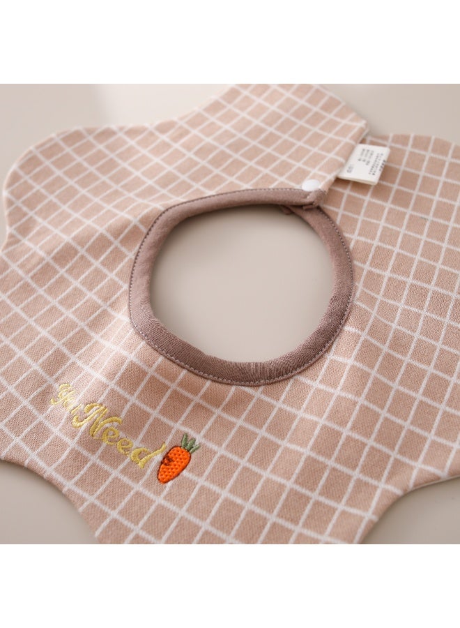 3-Pack Infant Bibs - 360° Rotatable Waterproof Cotton Drool Bibs for Newborns, Anti-Spit Milk Essentials with Petal Design - Image 5