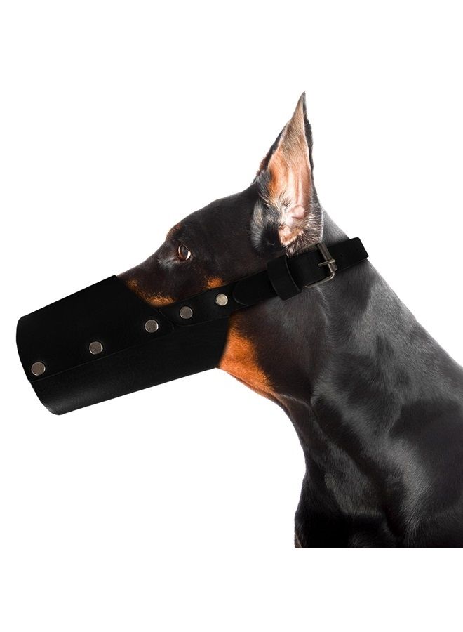 Hide & Drink , Secure Dog Muzzle Guard Handmade from Thick Full Grain Leather (Large) - Image 1