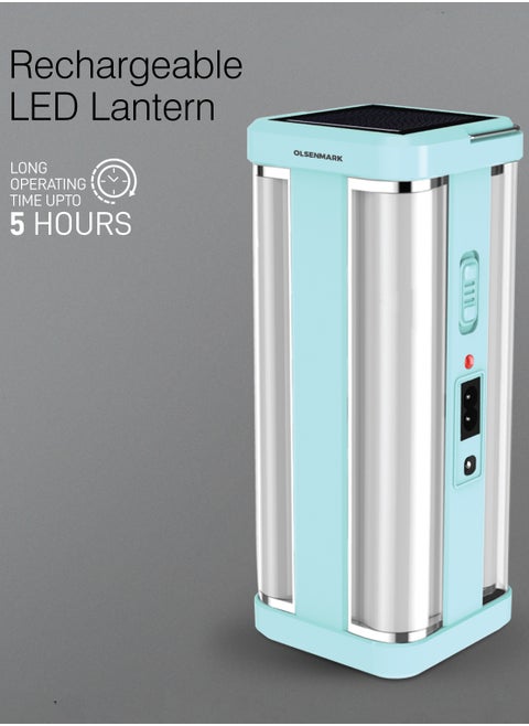 Olsenmark Rechargeable LED Lantern- OME2828, With Solar Panel and Long Operating Time of 5 Hours