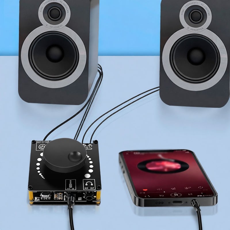 2 Channel BT 5.1 Digital Audio Amplifier Board Module High and Low Tone Adjustment Mobilephone APP Control Support AUX 3.5mm Audio U disk Sound Card Input - Image 5
