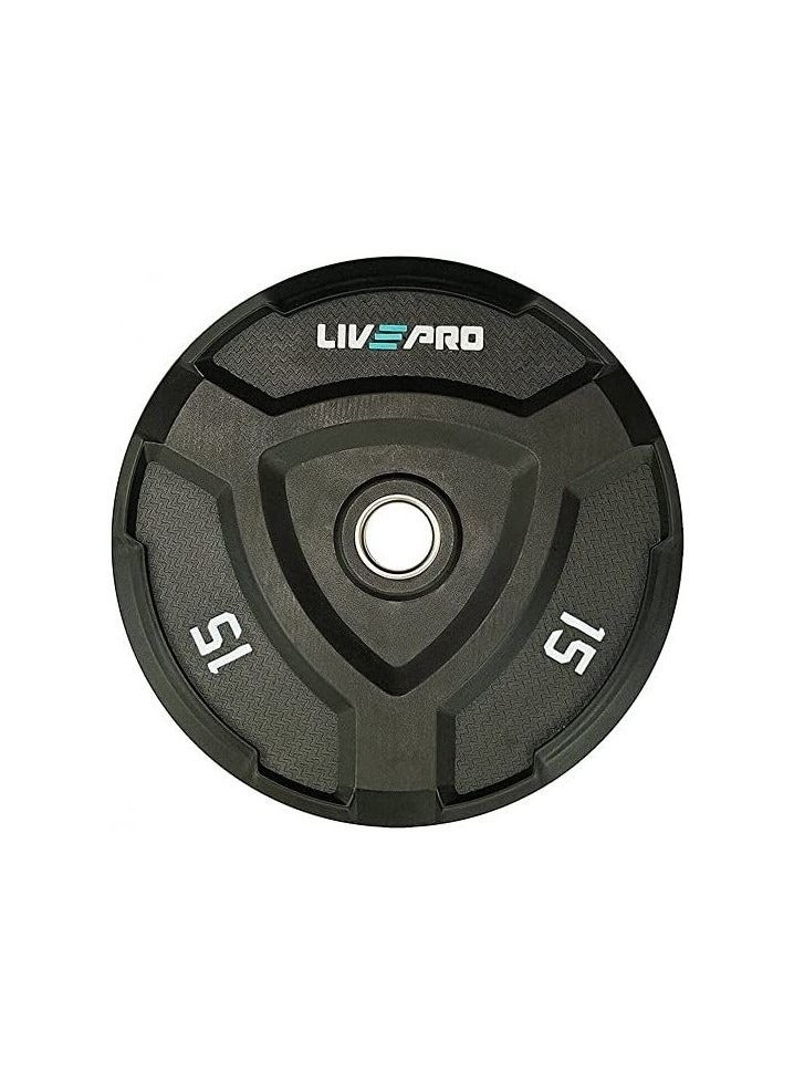 LivePro Rubber Bumper Plate 15Kg Blck  - Image 1