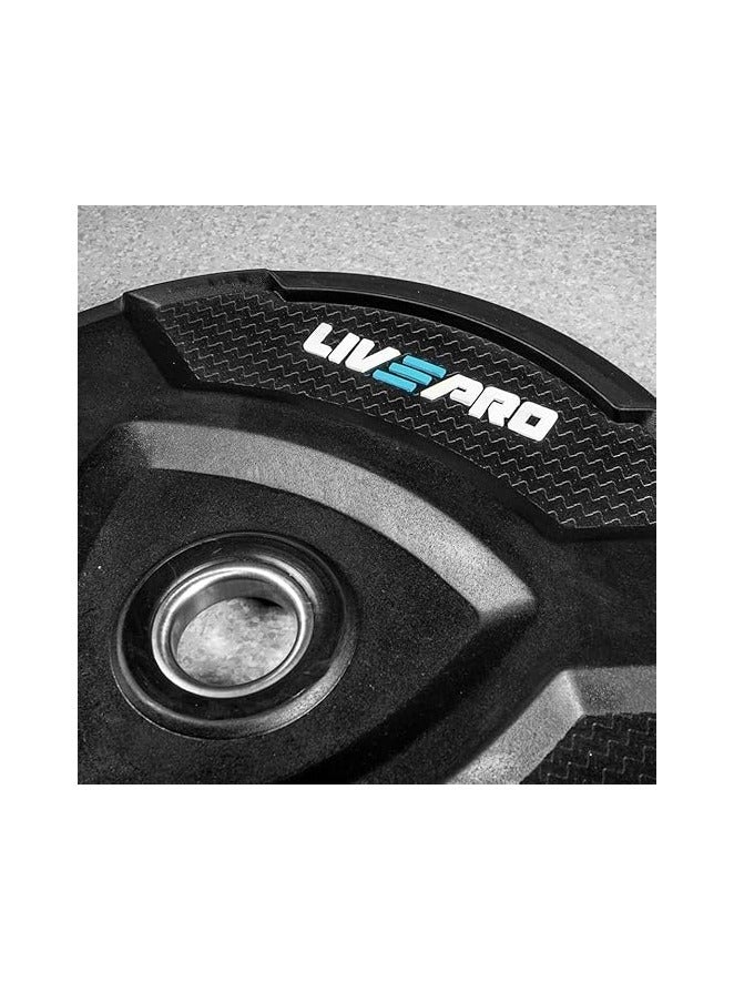 LivePro Rubber Bumper Plate 15Kg Blck  - Image 2