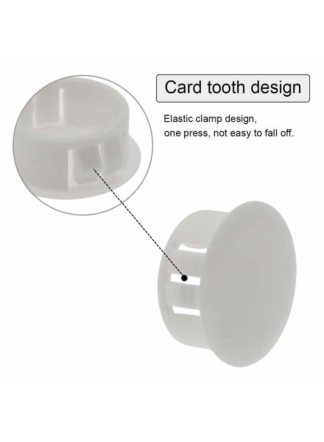 Suiwotin 60PCS 8mm (5/16") White Hole Plugs Plastic Flush Type Hole Plugs Snap in Locking Hole Tube, Furniture Fencing Post Pipe Insert End Caps (White) - Image 3